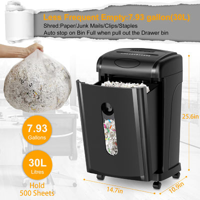 เครื่องฉีกกระดาษหนักแบบตัดข้ามที่ปลอดภัย พร้อมกระเป๋าลาก 2.2m/min