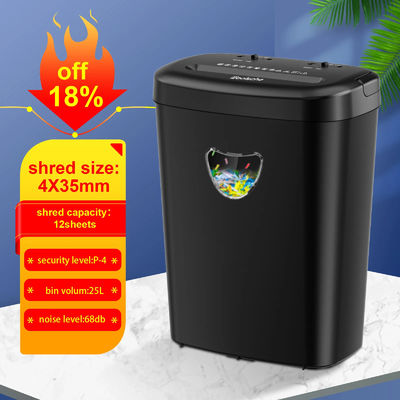 CD228P-12 ETL รับรองเครื่องฉีกกระดาษสํานักงานขนาดหนัก 25L ด้วยระดับเสียง 68 DB